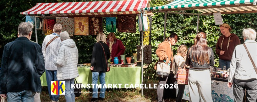 Kunstmarkt Capelle, zaterdag 12 september 10.30 uur tot 16.30 uur.